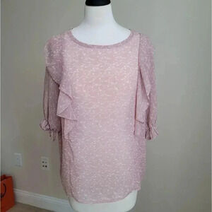Korean Blush Floral Print Blouse